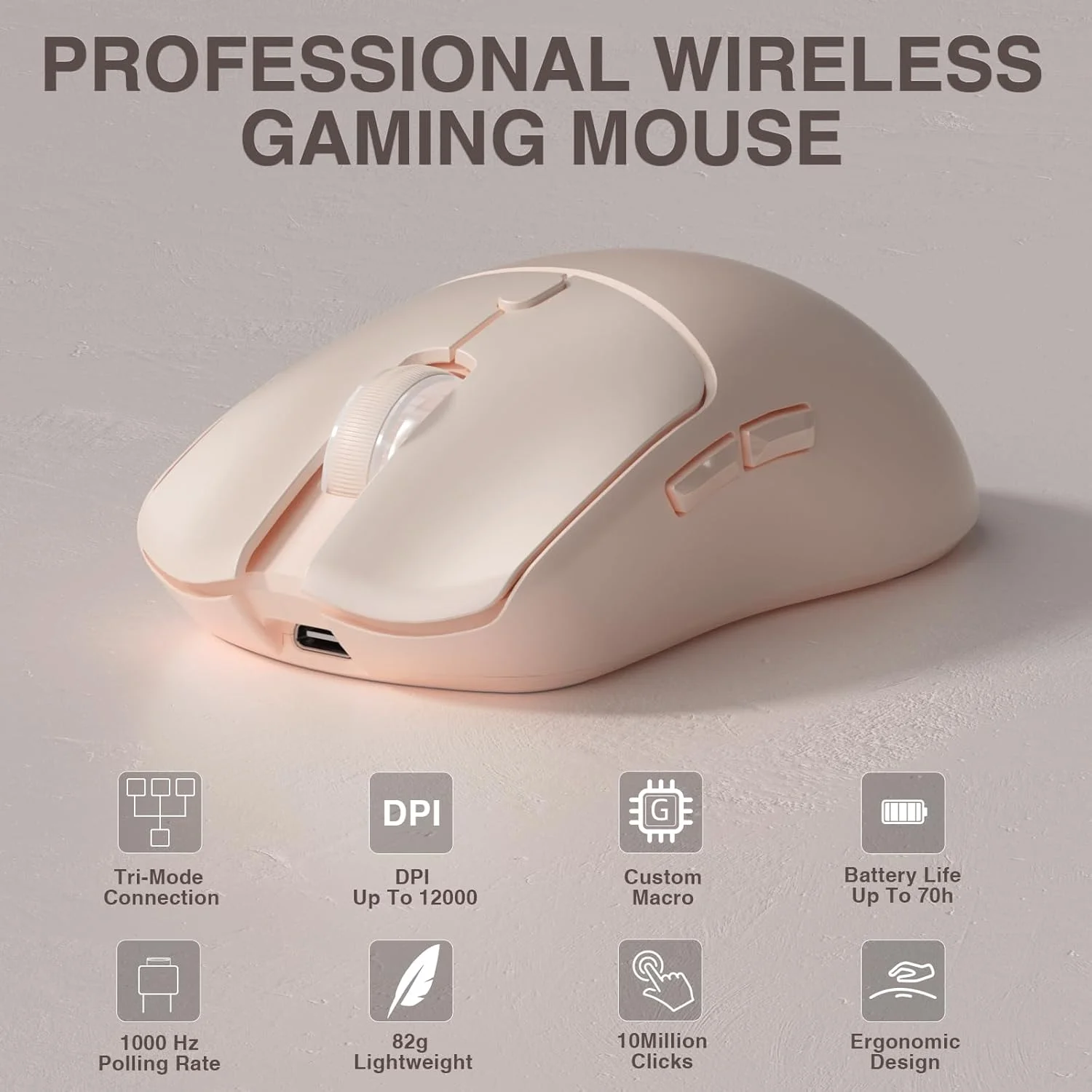 Wireless Gaming Mouse - AULA SC580X トライモードワイヤレスゲーミングマウス 12000DPI PAW3325 500mAh