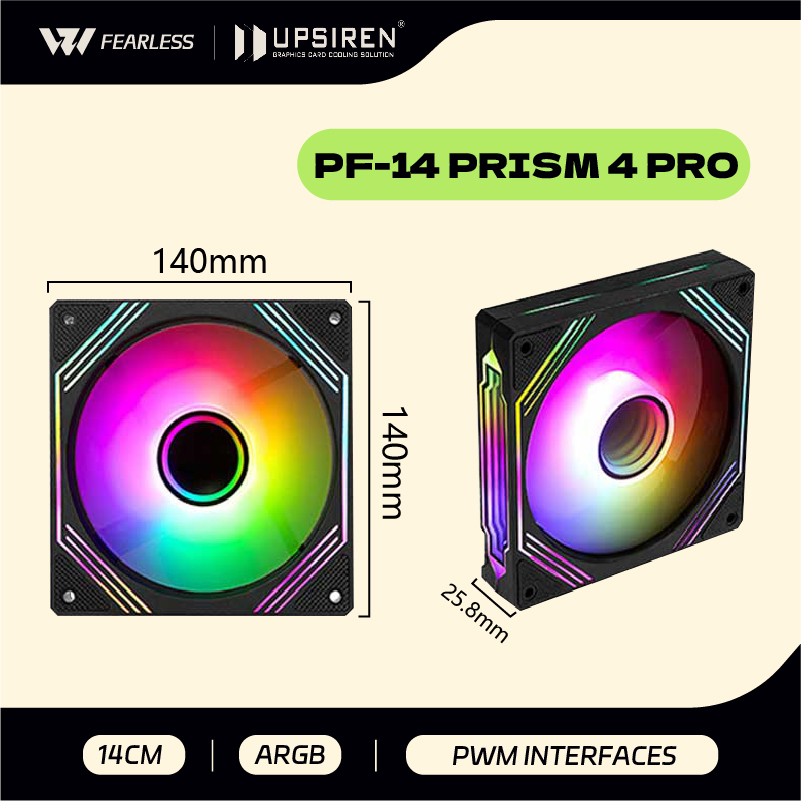 Pc Case Fan - UPSIREN PF-14 プリズム 4PRO コンピュータシャーシファン 140