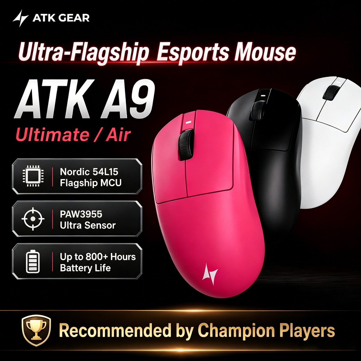 Wireless Gaming Mouse - ATK ゲーミングマウス DragonFly A9 Ultimate Air