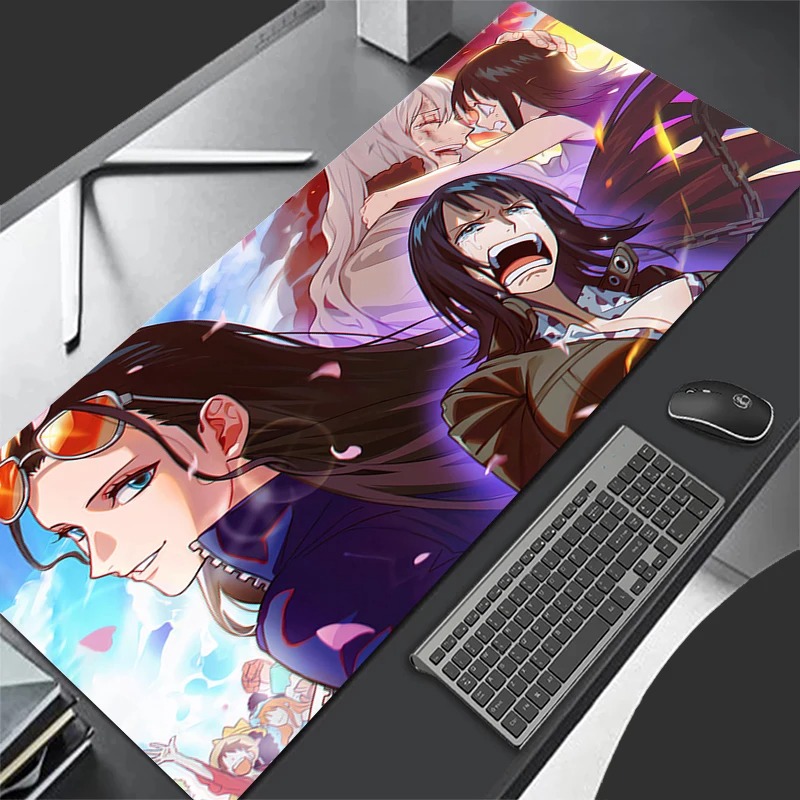 Pc Gaming Notebook - 日本セクシーアニメガールマウスパッドPCパープルゲーマーキャビネットマウスパッドかわいいワンピースキーボードラグXLラップトップニコ・ロビンデスクマット