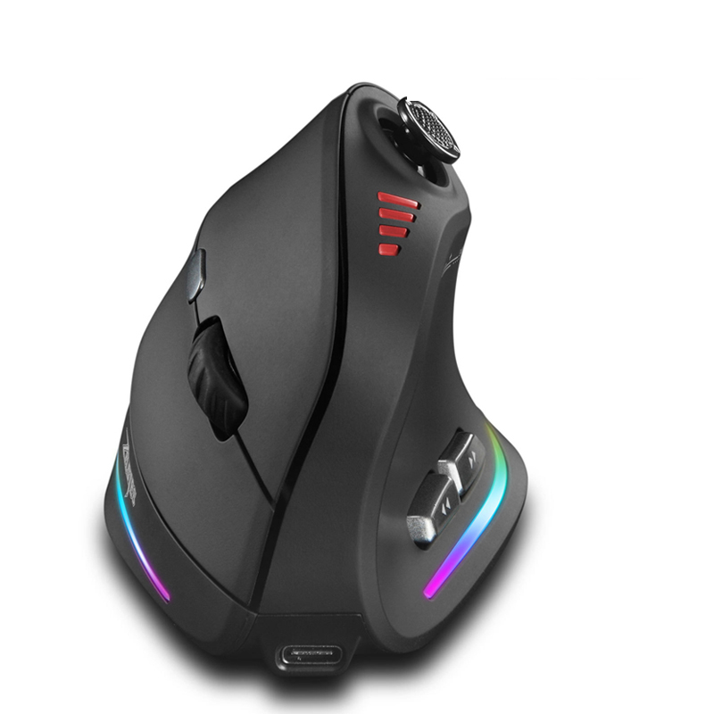 Wireless Gaming Mouse - Jomaa RGB バックライト付きワイヤレス垂直マウスコントロールゲーマー用 24000DPI 調整可能なプログラマブルボタンゲーミングマウス有線