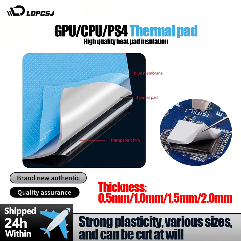 Pc Gaming Notebook - LDPCSJ 高性能 24W/mK 熱伝導性シリコン冷却パッド さまざまなサイズの熱伝達ヒートシンクマット 低硬度インターフェース素材