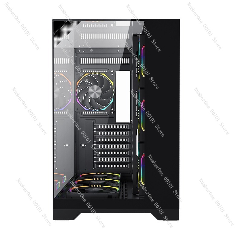 ATXゲーミングPCケース パノラマ強化ガラス 7ファン対応 - Pc Case Fan のレビューと価格