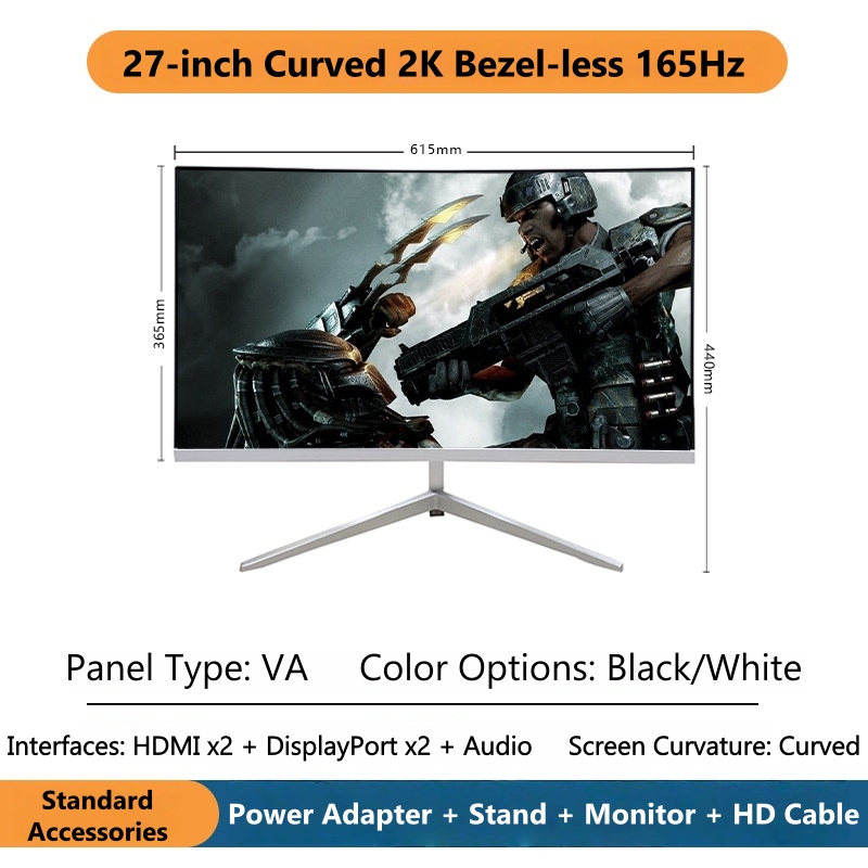 27インチ 2K カーブドゲーミングモニター 165Hz ウ - Pc Gaming Ultrawide Monitor のレビューと価格