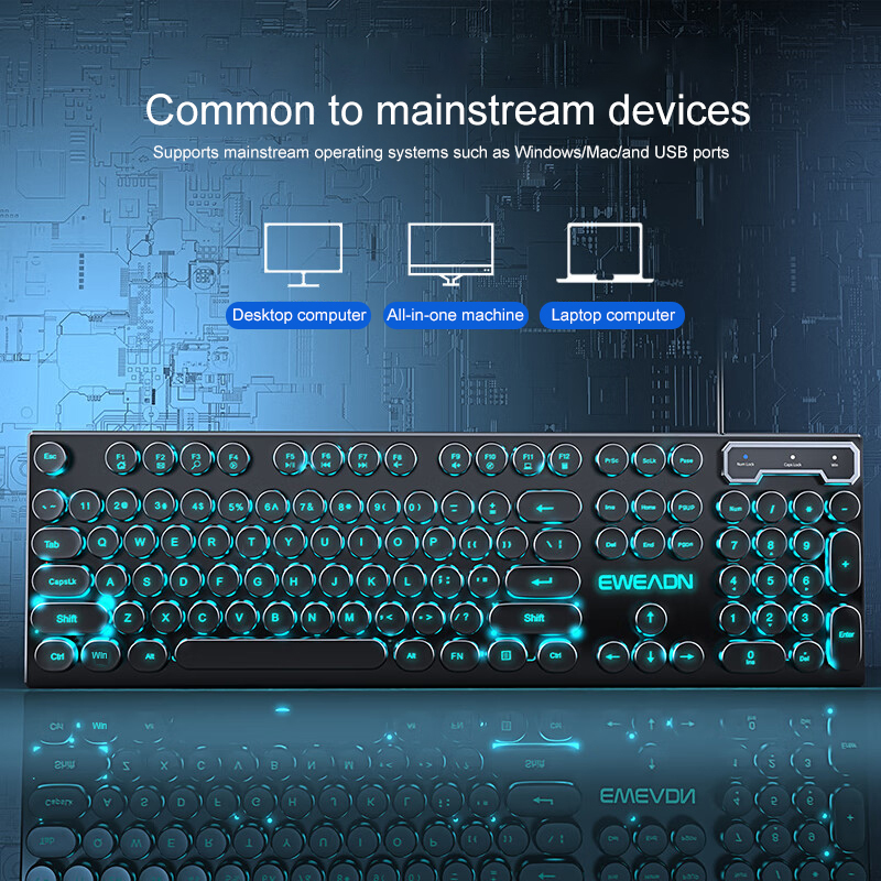 EWEADN タイプライターゲーミングキーボード、104キー - Pc Gaming Keyboards のレビューと価格