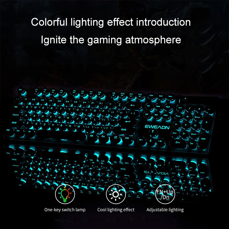 EWEADN タイプライターゲーミングキーボード、104キー - Pc Gaming Keyboards のレビューと価格