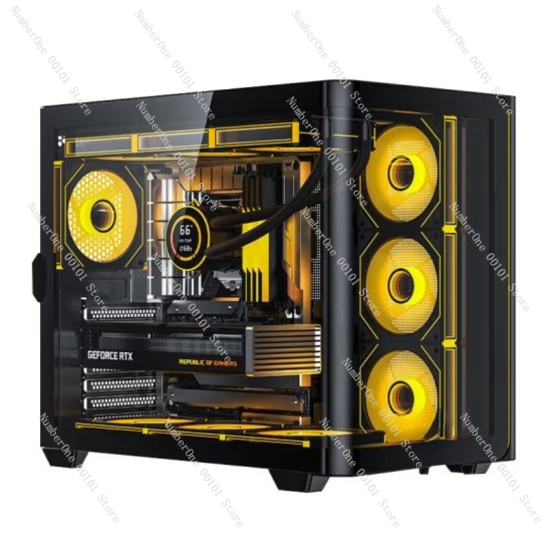 パノラマ曲面ガラスデスクトップPCケース ATXミッドタワー - Pc Gaming Case のレビューと価格