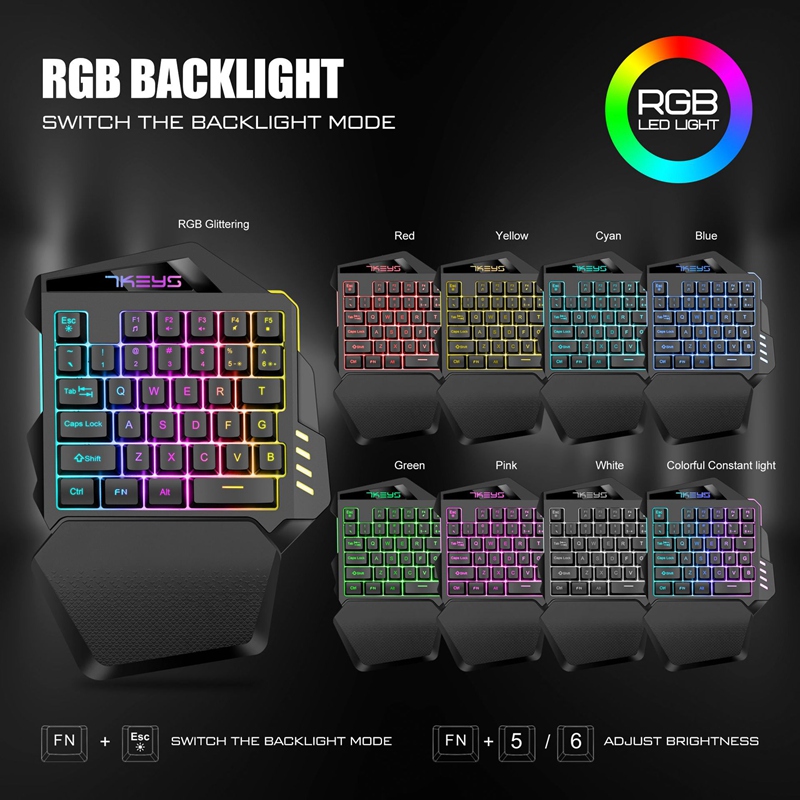Gamwing RGBバックライト付き片手ゲーミングキーボー - Pc Gaming Xbox Controller のレビューと価格