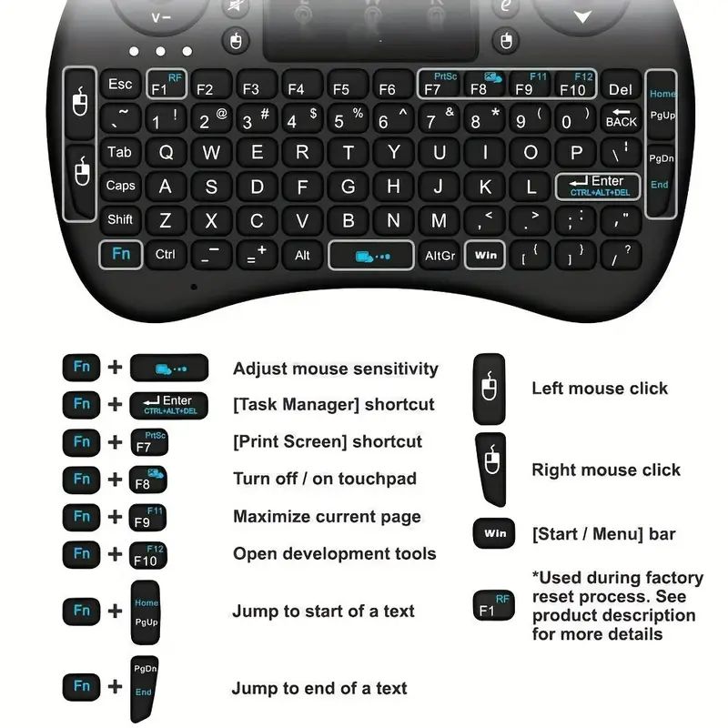ミニワイヤレスキーボード 2.4GHz バックライトなしマウ - Wireless Gaming Mouse のレビューと価格
