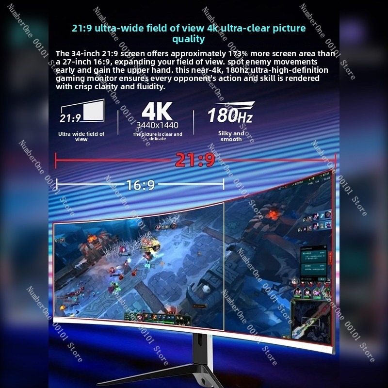 34インチ 4K ウルトラHD 180Hz 曲面ウルトラワイ - Pc Gaming Ultrawide Monitor のレビューと価格